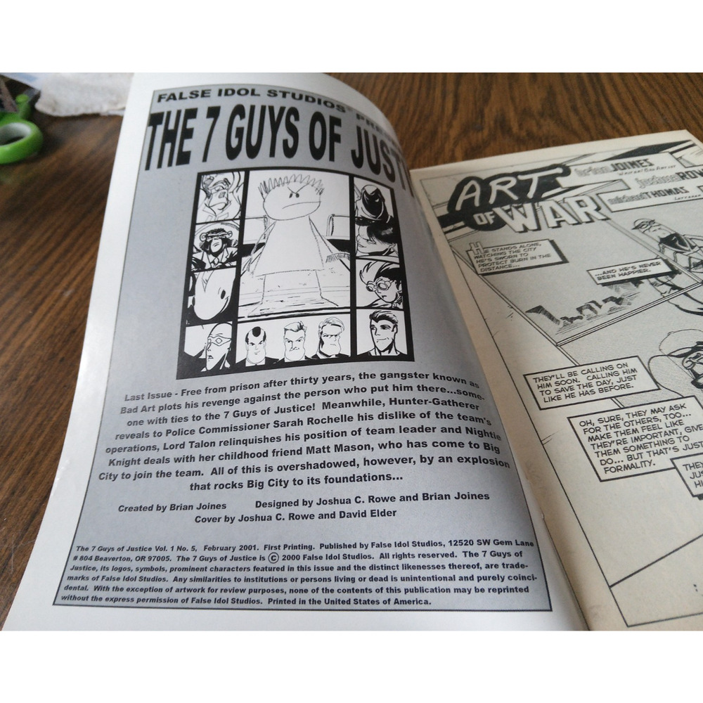 The 7 Guys Of Justice #5 February 2001 False Idol Studios - Picture 3 of 5